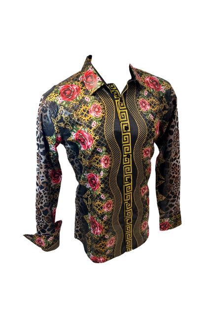 PREMIERE SHIRTS: FLORAL ROSE LEOPARD