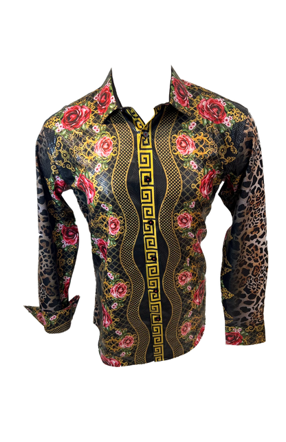 PREMIERE SHIRTS: FLORAL ROSE LEOPARD