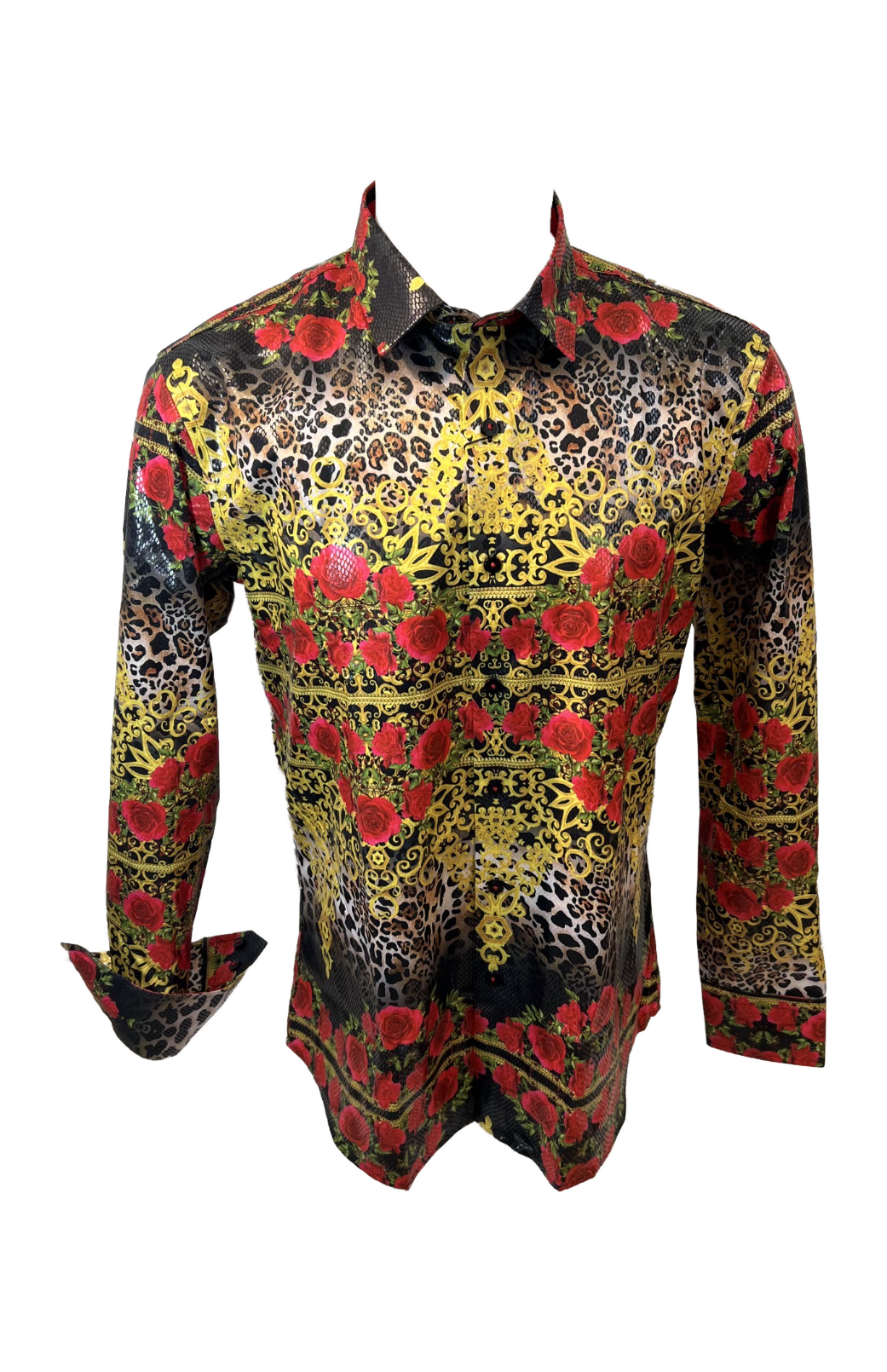 Premiere Shirts: Black/Gold Leopard