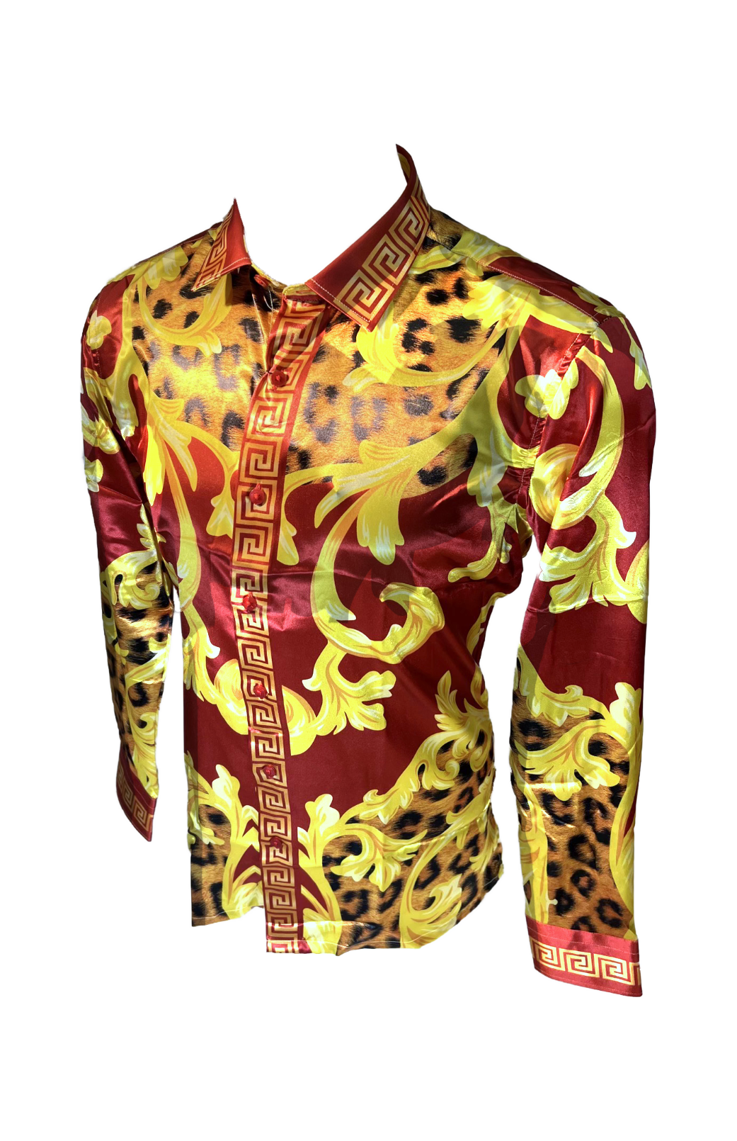 PREMIERE SHIRTS: RED/GOLD LEOPARD